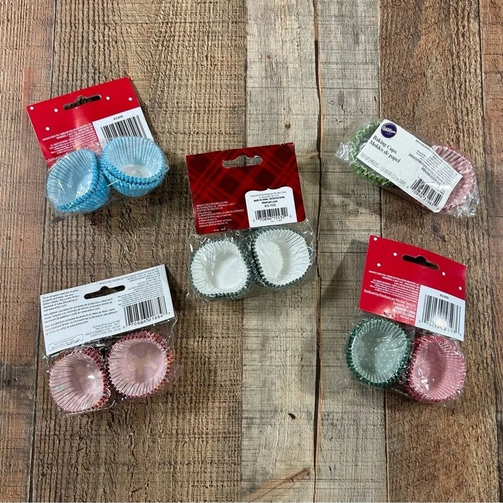 500ct Snowman Polka Dots Christmas Mini Cupcake Paper Liner‎ Baking Cups Wilton